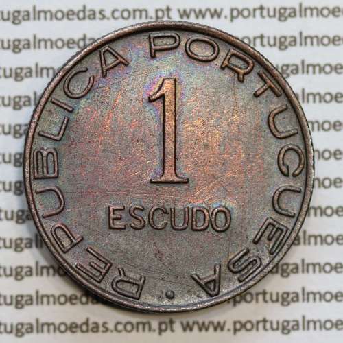 Moçambique 1 Escudo 1945 bronze, 1$00 escudo bronze 1945, (MBC+/Bela) Ex-Colónia Moçambique, World Coins Mozambique KM 74