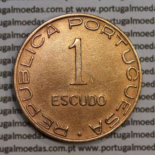 Moçambique 1 Escudo 1945 bronze, 1$00 escudo bronze 1945, (MBC+/Bela) Ex-Colónia Moçambique, World Coins Mozambique KM 74