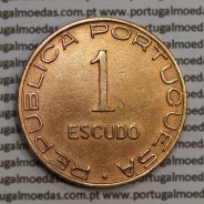 Moçambique 1 Escudo 1945 bronze, 1$00 escudo bronze 1945, (MBC+/Bela) Ex-Colónia Moçambique, World Coins Mozambique KM 74