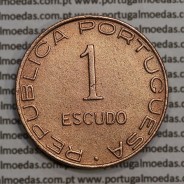 Moçambique 1 Escudo 1945 bronze, 1$00 escudo bronze 1945, (MBC+/Bela) Ex-Colónia Moçambique, World Coins Mozambique KM#74