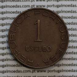 Moçambique 1 Escudo 1945 bronze, 1$00 escudo bronze 1945, (MBC+/Bela) Ex-Colónia Moçambique, World Coins Mozambique KM 74
