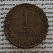 Moçambique 1 Escudo 1945 bronze, 1$00 escudo bronze 1945, (MBC+) Ex-Colónia Moçambique, World Coins Mozambique KM 74