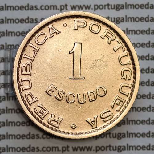 Moçambique 1 escudo 1957 bronze, 1$00 escudo bronze 1957 Moçambique, (MBC+), Ex-Colónia Portuguesa, World Coins Mozambique KM82