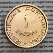 Moçambique 1 escudo 1957 bronze, 1$00 escudo bronze 1957 Moçambique, (MBC+), Ex-Colónia Portuguesa, World Coins Mozambique KM82