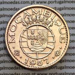 Moçambique 1 escudo 1957 bronze, 1$00 escudo bronze 1957 Moçambique, (MBC+), Ex-Colónia Portuguesa, World Coins Mozambique KM82