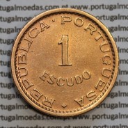 Moçambique 1 escudo 1962 bronze, 1$00 escudo bronze 1962 Moçambique, (MBC+), Ex-Colónia Portuguesa, World Coins Mozambique KM82