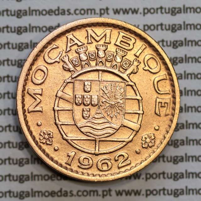 Moçambique 1 escudo 1962 bronze, 1$00 escudo bronze 1962 Moçambique, (MBC+), Ex-Colónia Portuguesa, World Coins Mozambique KM82