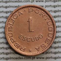Mozambique, bronze coin of 1 Escudo 1962 of Former Portuguese Colony of Mozambique, (XF/UNC), World Coins Mozambique KM 82