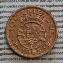 Moçambique 1 escudo 1963 bronze, 1$00 escudo bronze 1963 Moçambique, (MBC+), Ex-Colónia Portuguesa, World Coins Mozambique KM82