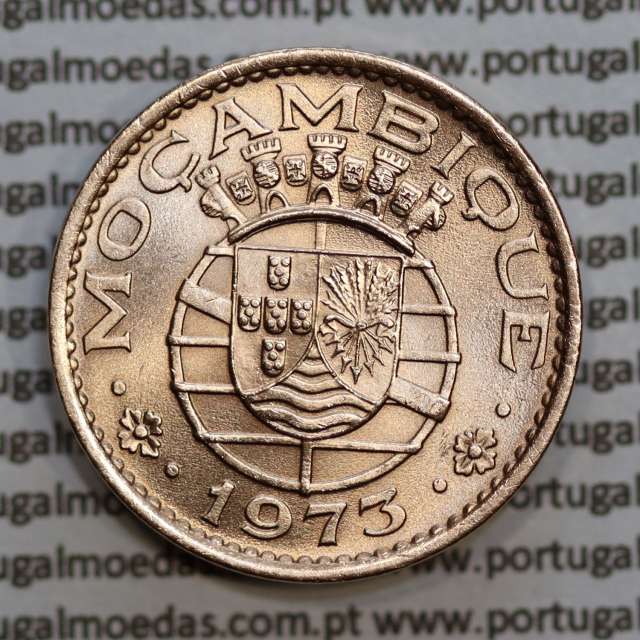 Mozambique, bronze coin of 50 centavos 1973 of Former Portuguese Colony of Mozambique, (AU/UNC), World Coins Mozambique KM 89