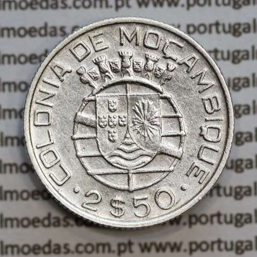 Mozambique, silver coin of 2.50 Escudos 1942, 2-1/2 Escudos 1942 Former Portuguese Colony, (VF+), WorldCoins Mozambique KM 68