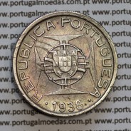 Moçambique 5$00 1938 Prata, (cinco escudos em prata de 1938), (MBC), World Coins Mozambique KM 69