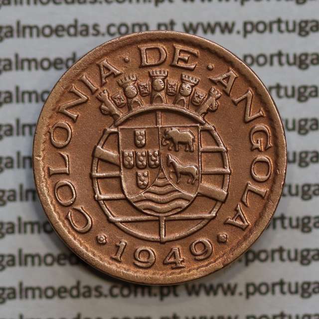 Angola 20 Centavos 1949 Bronze, ("$20" vinte centavos 1949 Angola), (MBC+), Ex-Colónia Angola, World Coins Angola KM 71