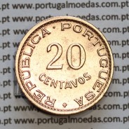 Angola 20 Centavos 1949 Bronze, ("$20" vinte centavos 1949 Angola), (MBC+/Bela), Ex-Colónia Angola, World Coins Angola KM 71