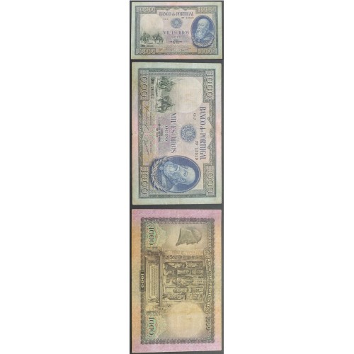 NOTA DE 1000 ESCUDOS 1942 ( CIRCULADA ) "1000$00 1942 Ch.7 D.AFONSO HENRIQUES - BANCO DE PORTUGAL (29/09/1942)