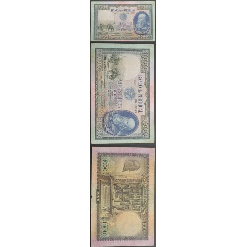 NOTA DE 1000 ESCUDOS 1942 ( CIRCULADA ) "1000$00 1942 Ch.7 D.AFONSO HENRIQUES - BANCO DE PORTUGAL (29/09/1942)