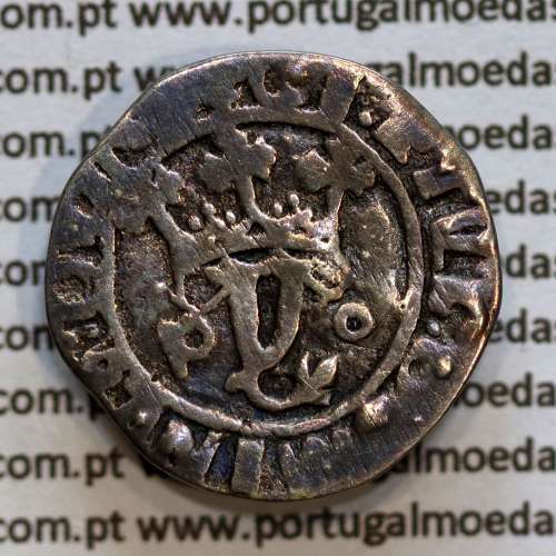 Vintém Prata de D. João II 1481-1495, Porto, Escudo sem Bordadura, Legenda: +CI: ET VL:DOMINVS:GVINE / +IOhANES:II:R:P:ET:A:GVIN
