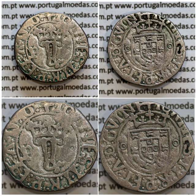 Vintém Prata de D. João II 1481-1495, Porto, A. Gomes 20.05, Legenda: ✚IOHANES:I•I:R:P:ET:A:D:G: / ✚IOANES:I•I:R:P:ET:A:D:GVINE: