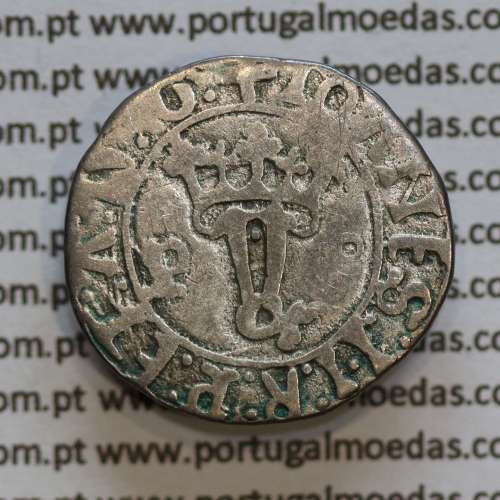 Vintém Prata de D. João II 1481-1495, Porto, A. Gomes 20.05, Legenda: ✚IOHANES:I•I:R:P:ET:A:D:G: / ✚IOANES:I•I:R:P:ET:A:D:GVINE: