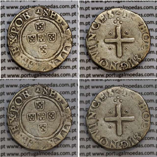 Portugal, silver coin of Half Tostão, D. Sebastian I (1557–1578), Unclassified, ▴SEBASTIANVS:I:REX.POR /▴IN▴HOC▴SIGNO▴VINCES