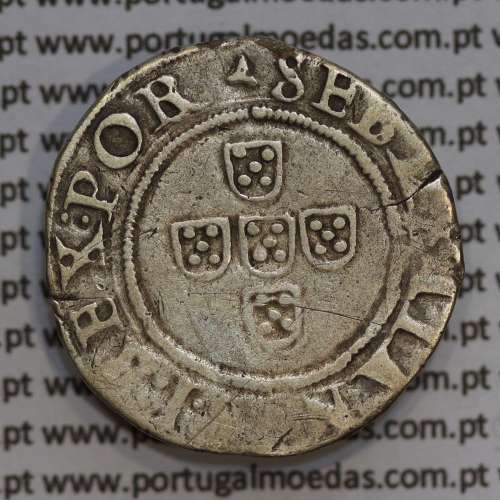 Portugal, silver coin of Half Tostão, D. Sebastian I (1557–1578), Unclassified, ▴SEBASTIANVS:I:REX.POR /▴IN▴HOC▴SIGNO▴VINCES