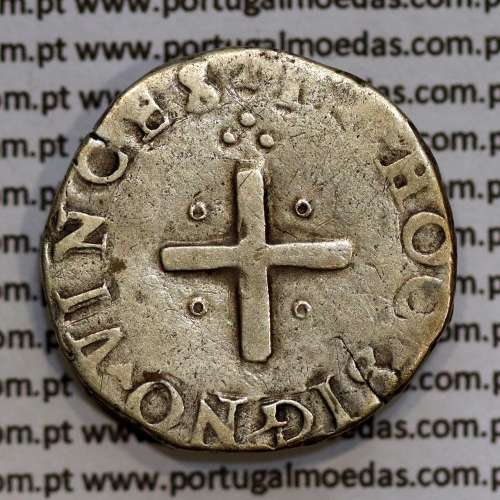 Portugal, silver coin of Half Tostão, D. Sebastian I (1557–1578), Unclassified, ▴SEBASTIANVS:I:REX.POR /▴IN▴HOC▴SIGNO▴VINCES