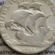 2$50 prata 1937, dois escudos e cinquenta centavos em prata 1937,  (BC-/REG) - REPÚBLICA PORTUGUESA