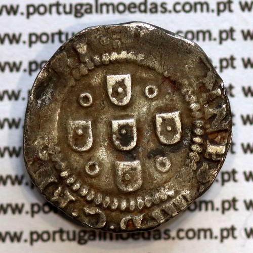 Meio Tostão prata D. João IV 1640-1656, (Porto), Legenda: ✤IOANNES•IIII•D•G•REX•PORT / ✤IN•HOC•SIGNO•VINCES