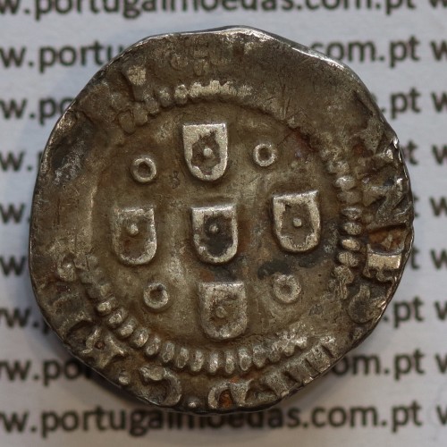 Meio Tostão prata D. João IV 1640-1656, (Porto), Legenda: ✤IOANNES•IIII•D•G•REX•PORT / ✤IN•HOC•SIGNO•VINCES