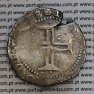Tostão Prata de D. Filipe III 1621-1640, 100 Reais Prata, (∴ L⋱ - ∴ B ⋰)  ✣PHILIPPVS D G REX PORTVGAL / ✠IN.HOC.SIGNO.VINCES