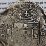 Tostão Prata de D. Filipe III 1621-1640, 100 Reais Prata, (∴ L⋱ - ∴ B ⋰)  ✣PHILIPPVS D G REX PORTVGAL / ✠IN.HOC.SIGNO.VINCES