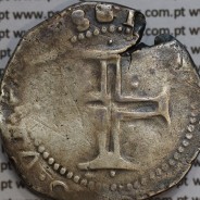 Tostão Prata de D. Filipe III 1621-1640, 100 Reais Prata, (∴ L⋱ - ∴ B ⋰)  ✣PHILIPPVS D G REX PORTVGAL / ✠IN.HOC.SIGNO.VINCES