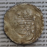 Tostão Prata de D. Filipe III 1621-1640, 100 Reais Prata, (∴ L⋱ - ∴ B ⋰)  ✣PHILIPPVS D G REX PORTVGAL / IN.HOC.SIGNO.VINCES