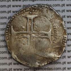 Tostão Prata de D. Filipe III 1621-1640, 100 Reais Prata, (∴ L⋱ - ∴ B ⋰)  ✣PHILIPPVS D G REX PORTVGAL / IN.HOC.SIGNO.VINCES