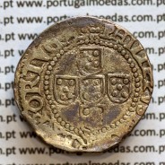 Meio Tostão Prata de D. Filipe II 1598-1621, 50 Reais Prata, Legenda:✣PHILIPPVS D G REX PORTVGA / IN HOC∴SIGNO VINCS