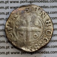 Meio Tostão Prata de D. Filipe II 1598-1621, 50 Reais Prata, Legenda:✣PHILIPPVS D G REX PORTVGA / IN HOC∴SIGNO VINCS