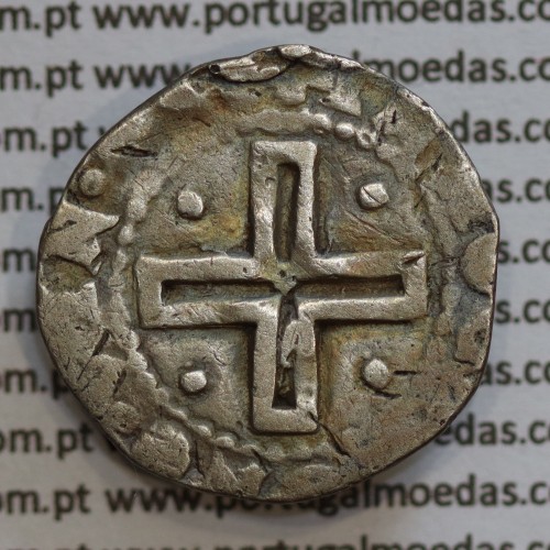 Meio Tostão prata D. João IV 1640-1656, não classificada A. Gomes, Legenda: ✤IOANNES IIII D G REX POR / ✤IN•HOC•SIGNO•VIN•CES