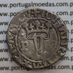 Vintém Prata de D. João II 1481-1495, Porto, "P" com ponto, Legenda: ✚IOHANES:I•I:R:P:ET:A:D:GV: / ✚IOANES:I•I:R:P:ET:A:D:GVINE