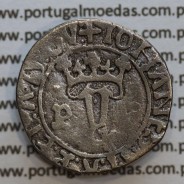 Vintém Prata de D. João II 1481-1495, Porto, "P" com ponto, Legenda: ✚IOHANES:I•I:R:P:ET:A:D:GV: / ✚IOANES:I•I:R:P:ET:A:D:GVINE
