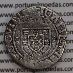 Vintém Prata de D. João II 1481-1495, Porto, "P" com ponto, Legenda: ✚IOHANES:I•I:R:P:ET:A:D:GV: / ✚IOANES:I•I:R:P:ET:A:D:GVINE