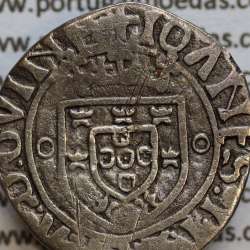 Vintém Prata de D. João II 1481-1495, Porto, "P" com ponto, Legenda: ✚IOHANES:I•I:R:P:ET:A:D:GV: / ✚IOANES:I•I:R:P:ET:A:D:GVINE