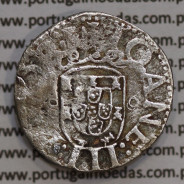 Vintém prata de D. João III 1521-1557, Variantes Inéditas , Legenda: ⋌IOANES⋌III⋌R⋌PO  / ✠IOANE:III:R:POR:E