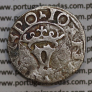 Vintém prata de D. João III 1521-1557, Variantes Inéditas , Legenda: ⋌IOANES⋌III⋌R⋌PO  / ✠IOANE:III:R:POR:E
