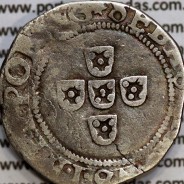 Meio Tostão prata, D. Sebastião I (1557 -1578), (50 Reais), Legenda:  ✸SEBASTIANVS:I:REX.PORTVG / ✸IN:HOC:SIGNO:VINCES