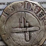 Meio Tostão prata, D. Sebastião I (1557 -1578), (50 Reais), Legenda:  ✸SEBASTIANVS:I:REX.PORTVG / ✸IN:HOC:SIGNO:VINCES