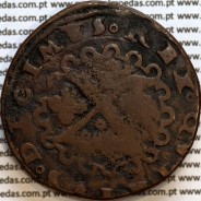 Patacão ou X Reais Cobre de D. João III 1521-1557, Legenda: ✚IOANNES:III:D:G:POR:ETALGARBIORVM / ○REX○QVINTVS○DECIMVS
