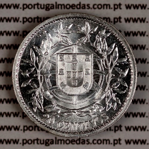 20 centavos 1916 prata, ($20 centavos prata 1916), Republica Portuguesa, (Soberba), World Coins Portugal  KM 562