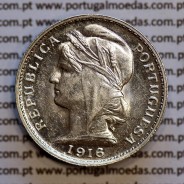 20 centavos 1916 prata, ($20 centavos prata 1916), Republica Portuguesa, (Soberba), World Coins Portugal  KM 562
