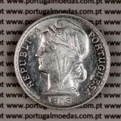 20 centavos 1916 prata da Republica Portuguesa, $20 centavos prata 1916, (Bela/Soberba), World Coins Portugal KM 562