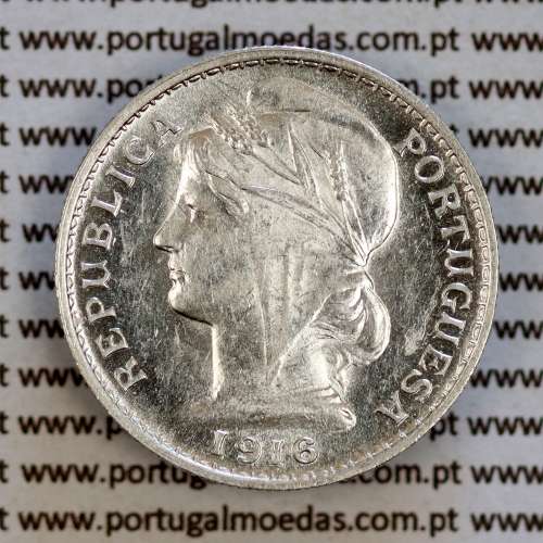 20 centavos 1916 prata, ($20 centavos prata 1916), Republica Portuguesa, (Bela/Soberba), World Coins Portugal  KM 562